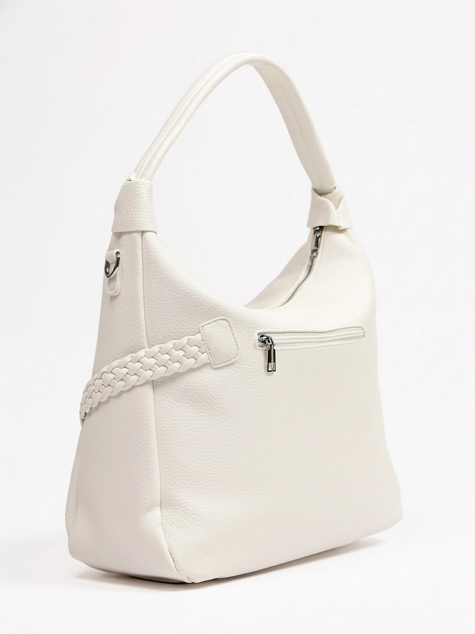 Сумка-шоппер с плетеными ремешками по бокам в ассортименте